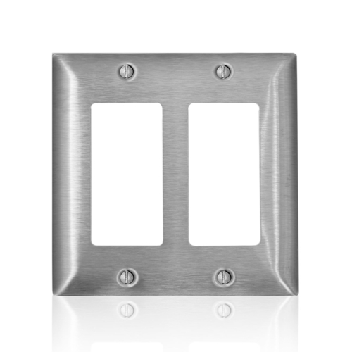 Wall Plate C-Series Stainless Steel 2 gang Metal Decora/GFCI Stainless Steel