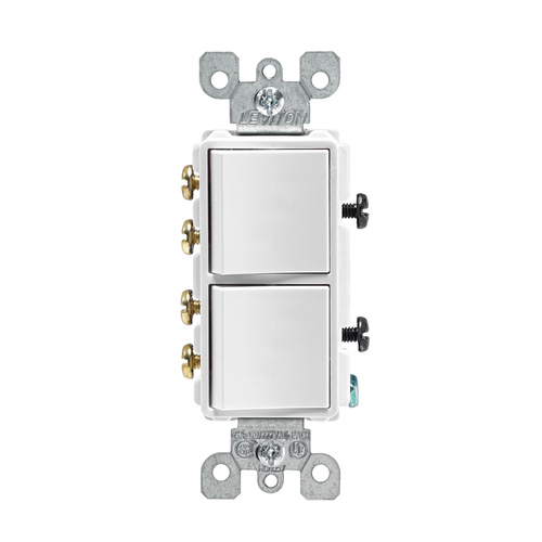 Rocker Switch Decora 15 amps 3-Way White White