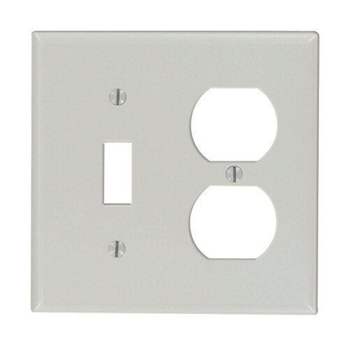 Leviton 87005000 Wall Plate Gray 2 gang Thermoset Plastic Duplex