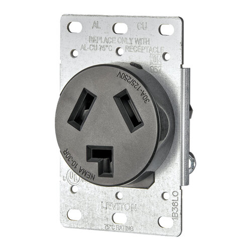 Outlet 30 amps 125/250 V Duplex Black 10-30R Black