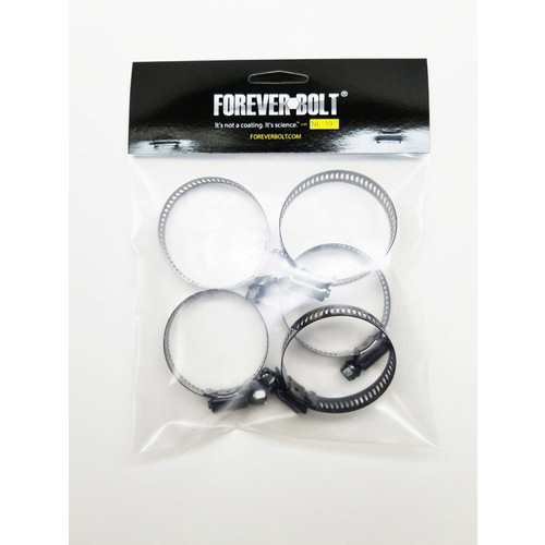 FOREVERBOLT FBBLKHCLP20P5 Hose Clamp 13/16" to 1-3/4" SAE 20 Black Stainless Steel Band Black