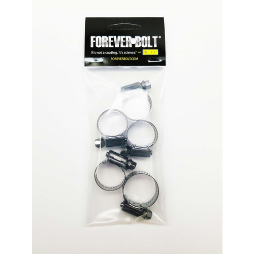 FOREVERBOLT FBBLKHCLP10P5 Hose Clamp 9/16" to 1-15/8" SAE 10 Black Stainless Steel Band Black