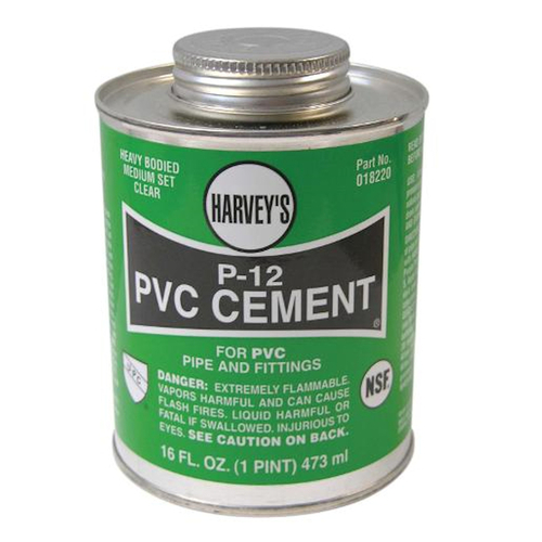 Harvey's 018220-12 Cement Harvey's P-12 Clear For PVC 16 oz Clear