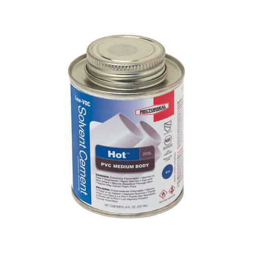 RectorSeal 55989 Solvent Cement Hot Blue For PVC 8 oz Blue
