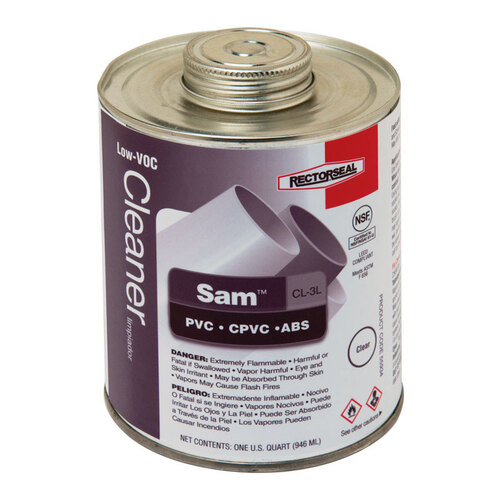 RectorSeal 55934 Cleaner Sam Clear For ABS/CPVC/PVC 32 oz Clear