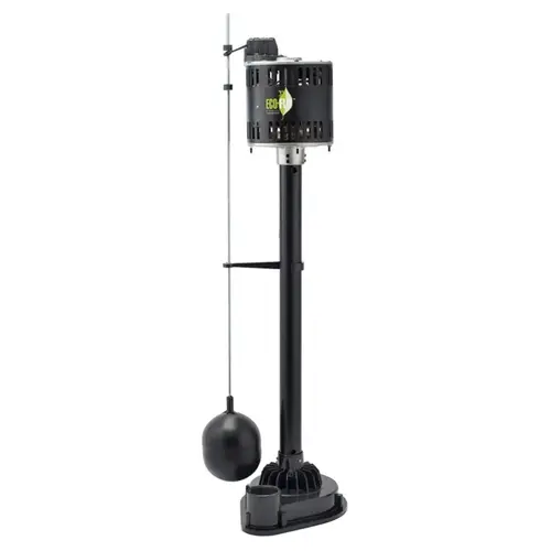 ECO-FLO EPP33 Sump Pump 1/3 HP 3600 gph Thermoplastic Vertical Float Switch AC Pedestal