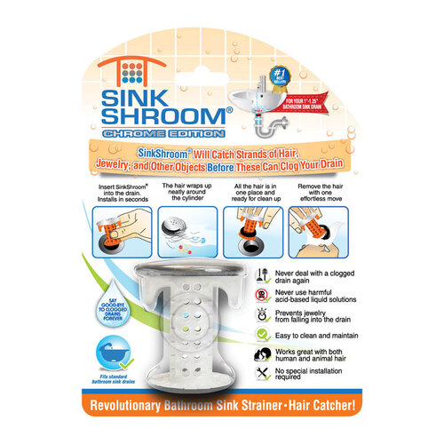 SinkShroom SSCE425 Hair Catcher Chrome Plastic Chrome