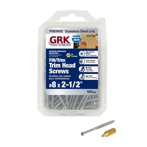 GRK Fasteners 147730 Construction Screws No. 8 X 21/2" L Star Trim