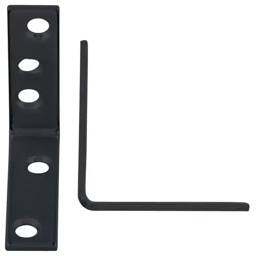 Corner Brace 2" H X 5/8" W X 2" D Black Steel Inside L Black