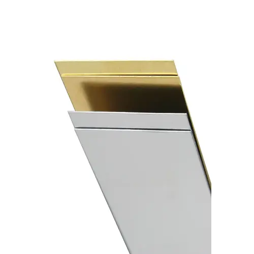 Decorative Metal Strip, 1 in W, 12 in L, 0.025 in Thick, Stainless Steel, Polished Mirror