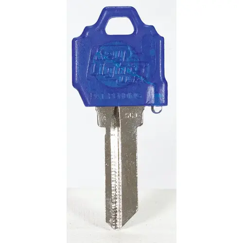 Key Blank w/Flashlight Keylights House Single For Fits Schlage SC1/Baldwin 1510 Blue/Silver - pack of 10