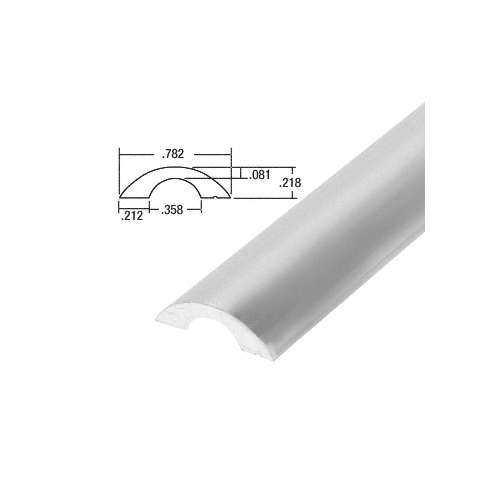 Crl 3800791 Satin Silver Frameless Shower Door Half Round