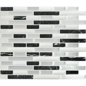 Peel and Impress 24050 Adhesive Wall Tile 9.3" W X 11" L Multiple Finish (Mosaic) Vinyl 4 pc Multiple Finish (Mosaic)