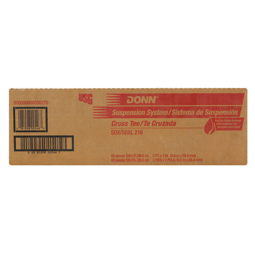 USG Donn Brand 209891-XCP60 Cross Tee SDX/SDXL216 1" L X 24" W White - pack of 60