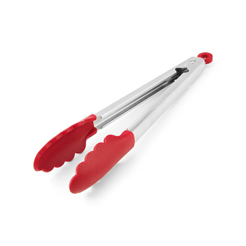 Tip Tongs Silver/Red Silicone/Stainless Steel Silver/Red