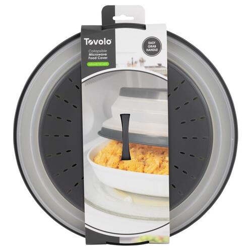 Tovolo 47005-200 Microwave Collapsible Food Cover 12.46" W X 12.46" L Gray/White Plastic Gray/White