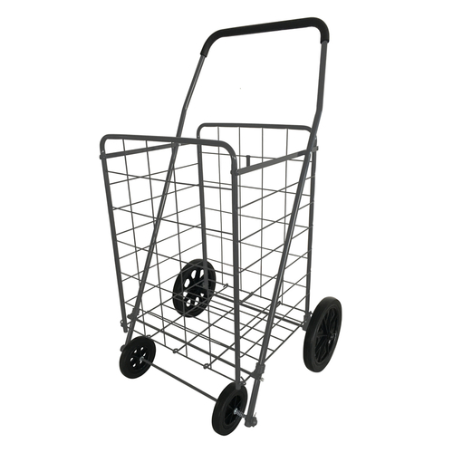Apex SC9023 Shopping Cart 40.6" H X 21.7" W X 24.4" L Gray Collapsible