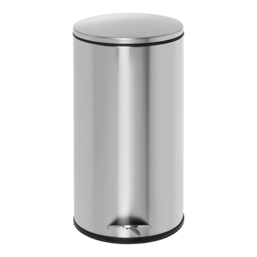 Trash Can 7.93 gal Silver Stainless Steel Step-On Silver