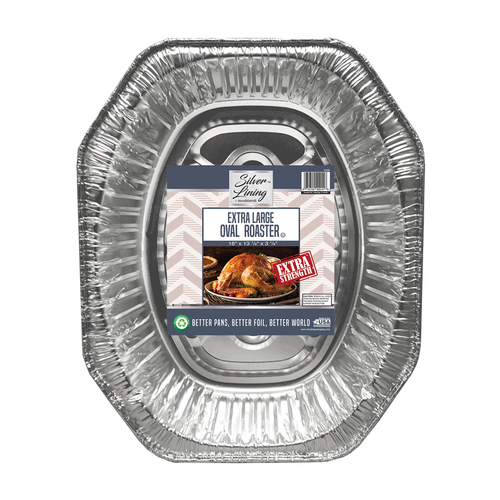 Heavy Duty Aluminum Foil Oval Roaster 17 3/4” L x 13 3/4” W x 3 1/4 D –  King Zak