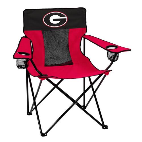 Logo Brands 142-12E Folding Chair Elite Black/Red Georgia