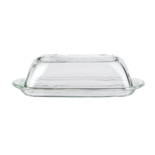 Presence Series 64190L10R Butter Dish/Cover, Glass, Clear, Rectangular, 5 in L, 3-1/4 in W