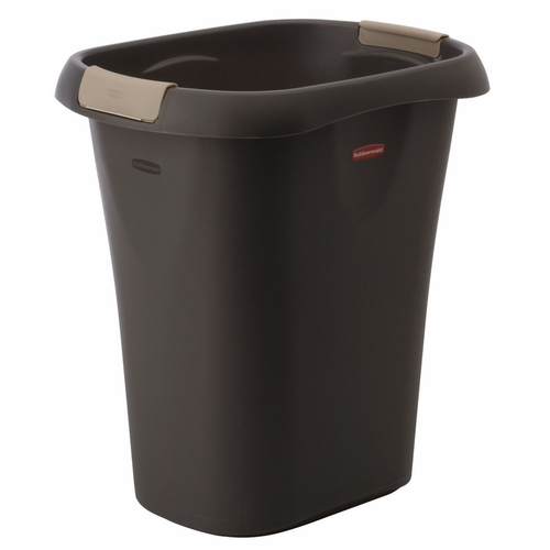 Wastebasket 5.25 gal Black Plastic Open Top Black