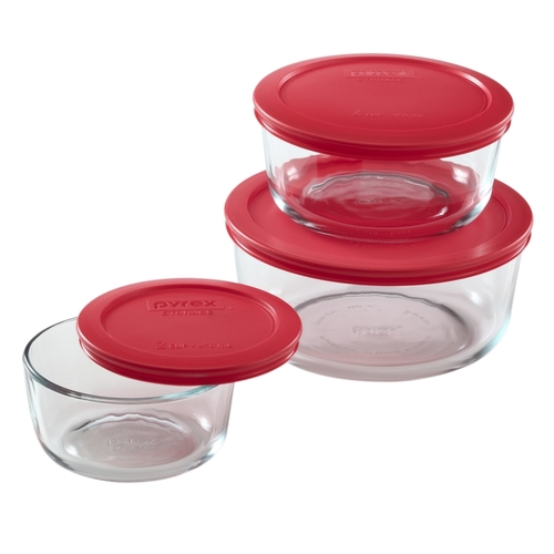 Pyrex 1075458-XCP2 CONTAINER STORAGE SET RND GLS - pack of 12