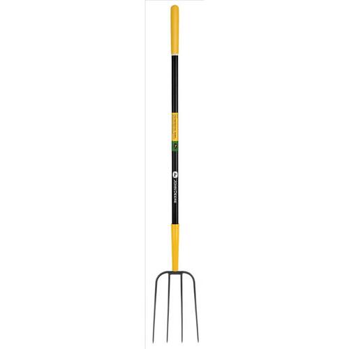 Fork 4 Tine Steel Manure 48" Fiberglass Handle Black