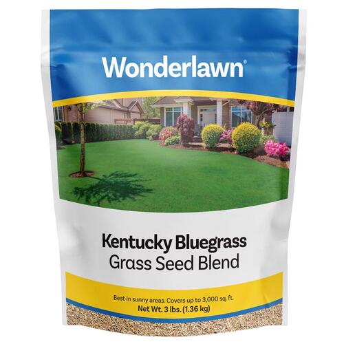 Wonderlawn WLKBG12/3LB Grass Seed Kentucky Bluegrass Sun or Shade 3 lb