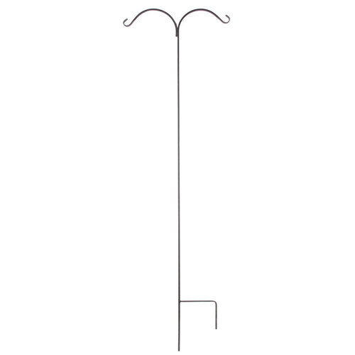 Plant Hook Black Wrought Iron 84" H Double Crook Powder Coated