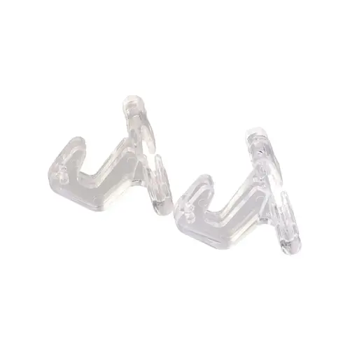 Plant Hook Clear Plastic 2" H Sturdy Clear Pair