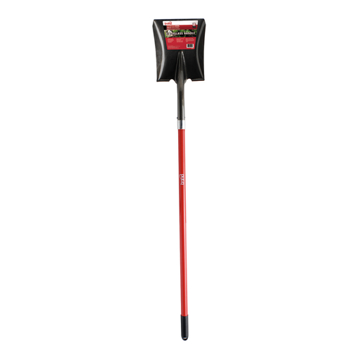 Shovel 58" Steel Square Fiberglass Handle Black/Red