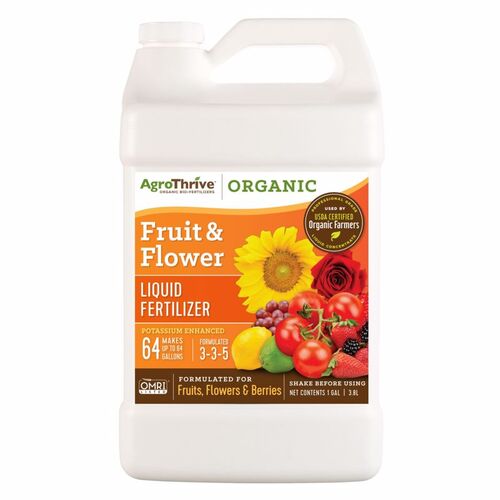 AgroThrive ATFF1128 Fertilizer Organic Flowers/Fruits/Vegetables 3-3-5 1 gal