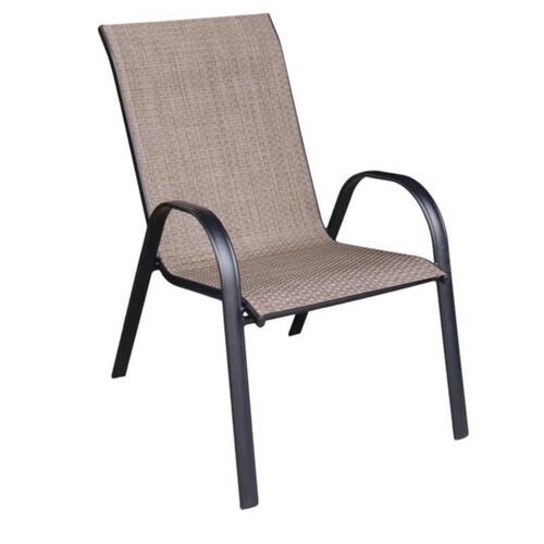 Living Accent LTR-STACK-T Chair Black Steel Frame Sling Tan