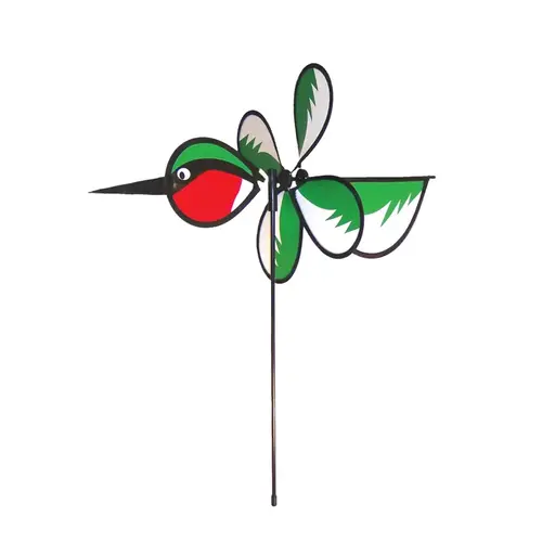 In The Breeze 2811 Garden Stake Spinner Multicolored Nylon 23" H Hummingbird Multicolored