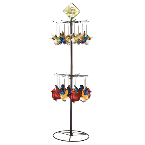Regal Art & Gift 80251 Garden Stake Spinner Assorted Metal 10.75" H Bouncie Bird/Hummingbird Assorted