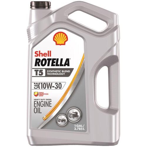 Shell Rotella 550045130 Engine Oil T5 10W-30 Diesel Synthetic Blend 1 gal