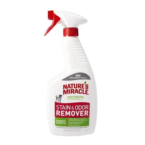 Enzyme Stain And Odor Remover Nature's Miracle Dog Liquid 24 oz - pack of 6