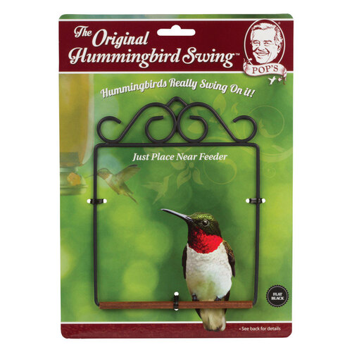 Hummingbird Swing Pop's Birding Company 6.5" H X 5.25" W X 0.25" D Black