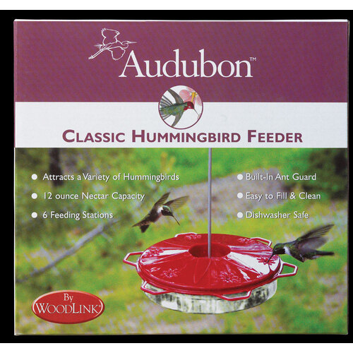 Audubon NAH1 Bird Feeder Hummingbird 12 oz Plastic Hummingbird 6 ports
