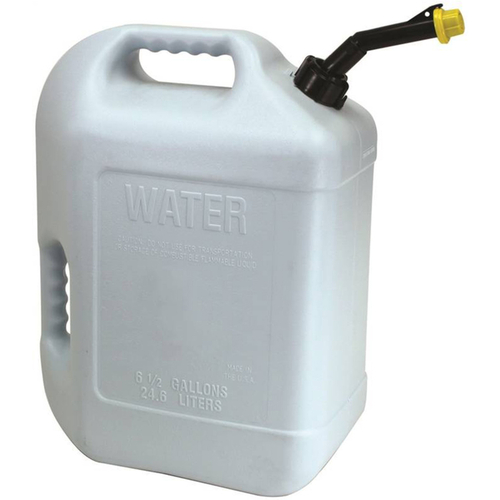 Hopkins 50863MIE Water Can, 6.5 gal Can, Self-Venting Spout, Polyethylene Gray