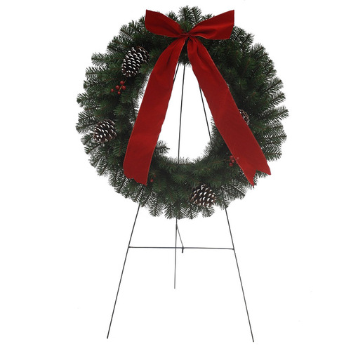 Memorial Christmas Wreath with Stand 30" D X 0 ft. L