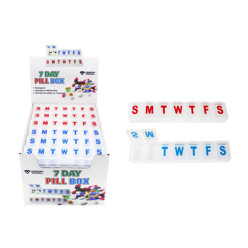 Pill Organizer White 7 day White - pack of 36