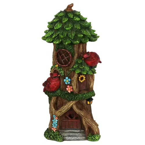 Garden Statue Resin Multi-color 14" Fairy House Multi-color