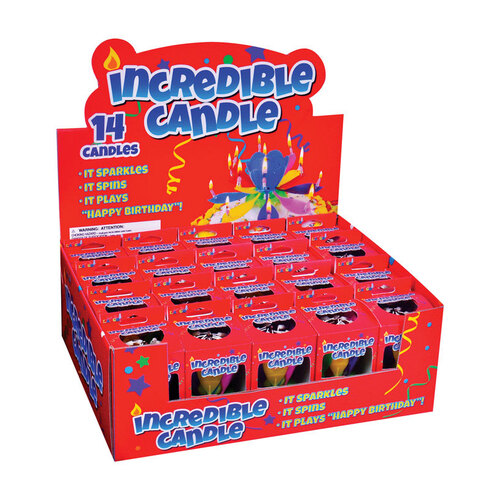 Birthday Candle Incredible Candle Celebration Plastic Multicolored - pack of 20