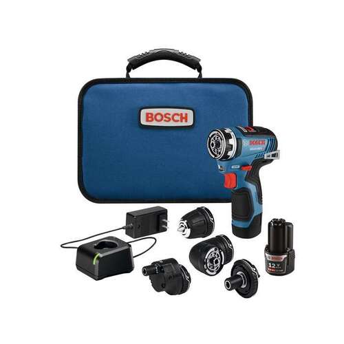 Bosch GSR12V-300FCB22 Cordless 5-In-1 Drill 12V MAX Chameleon 1/4" Brushless Kit (Battery & Charger)