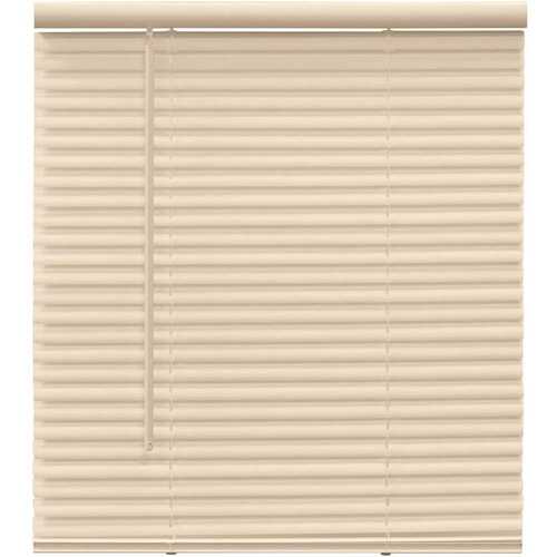 TruTouch Alabaster Cordless Light Filtering Vinyl Mini Blinds with 1 in. Slats 23 in. W x 48 in. L