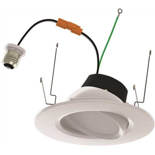 Halco Lighting Technologies FSDLG6FR13/CCT/LED 83988 6 in. 11-Watt Selectable CCT Integrated LED Gimbal Recessed Light Downlight Trim Wet Location CEC Compliant Dimmable White