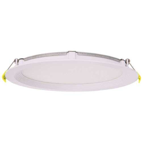 Halco Lighting Technologies DFDLS8-18-CS-BT 89110 8 in. Selectable CCT Ultra-Slim Direct Fit Canless Integrated LED Recessed Light Trim for Shallow Ceiling Round Wet Loc White