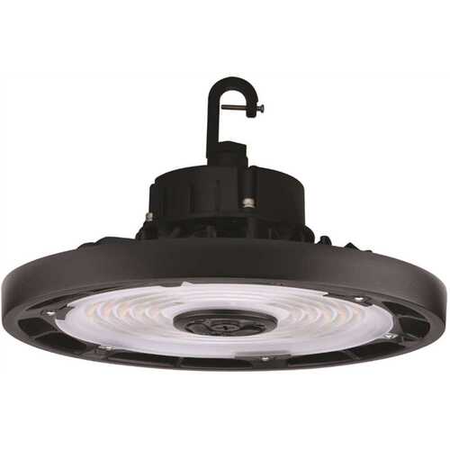 Halco Lighting Technologies HRHB-240-CS-U-BL 30257 1.5 ft. 750-Watt Equivalent 240-Watt Integrated LED Dimmable Black Round UFO High Bay Light Fixture CCT Lumen Selectable Color/Finish Family